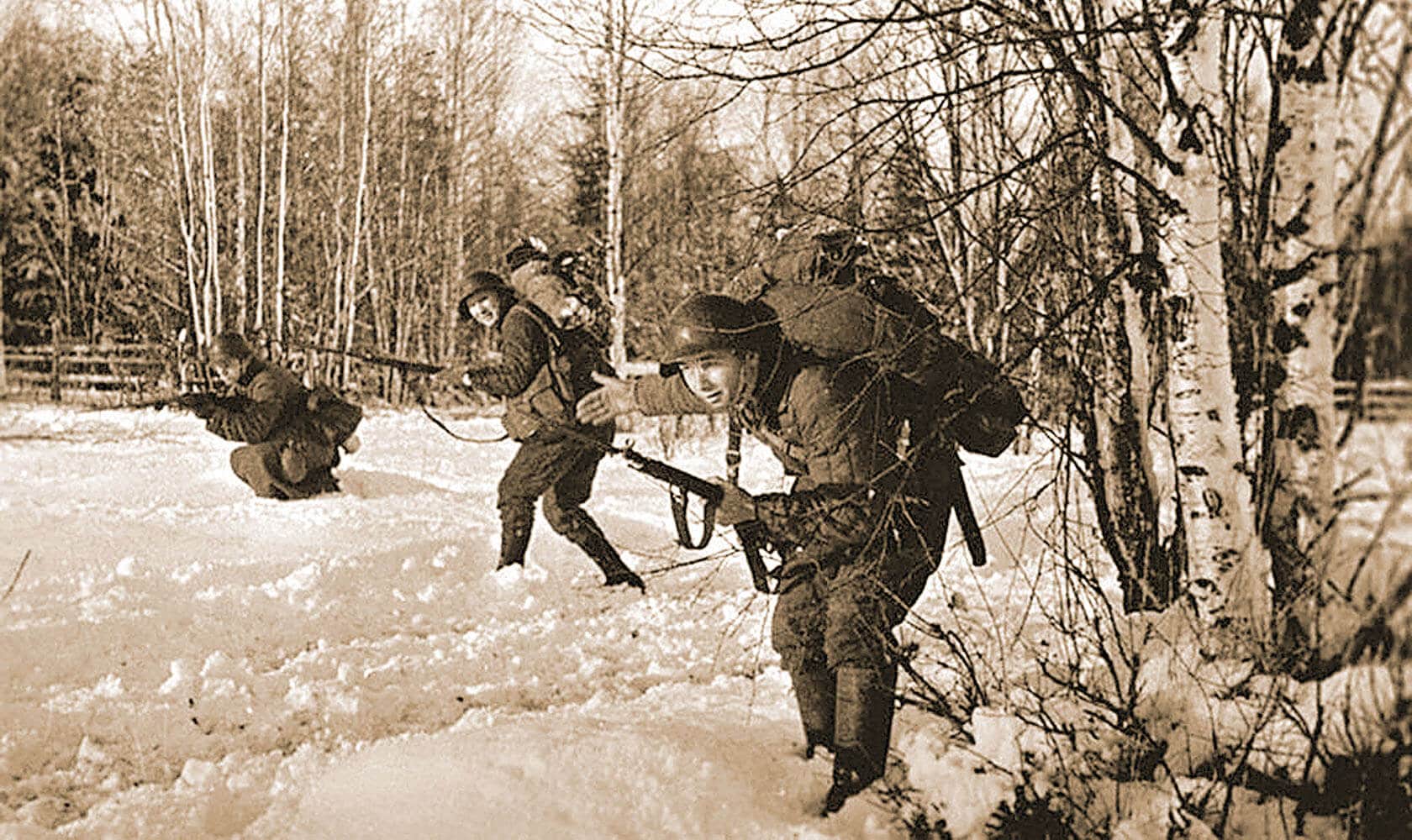 Красная армия ведет наступление на Карельском перешейке. 1939 год.
